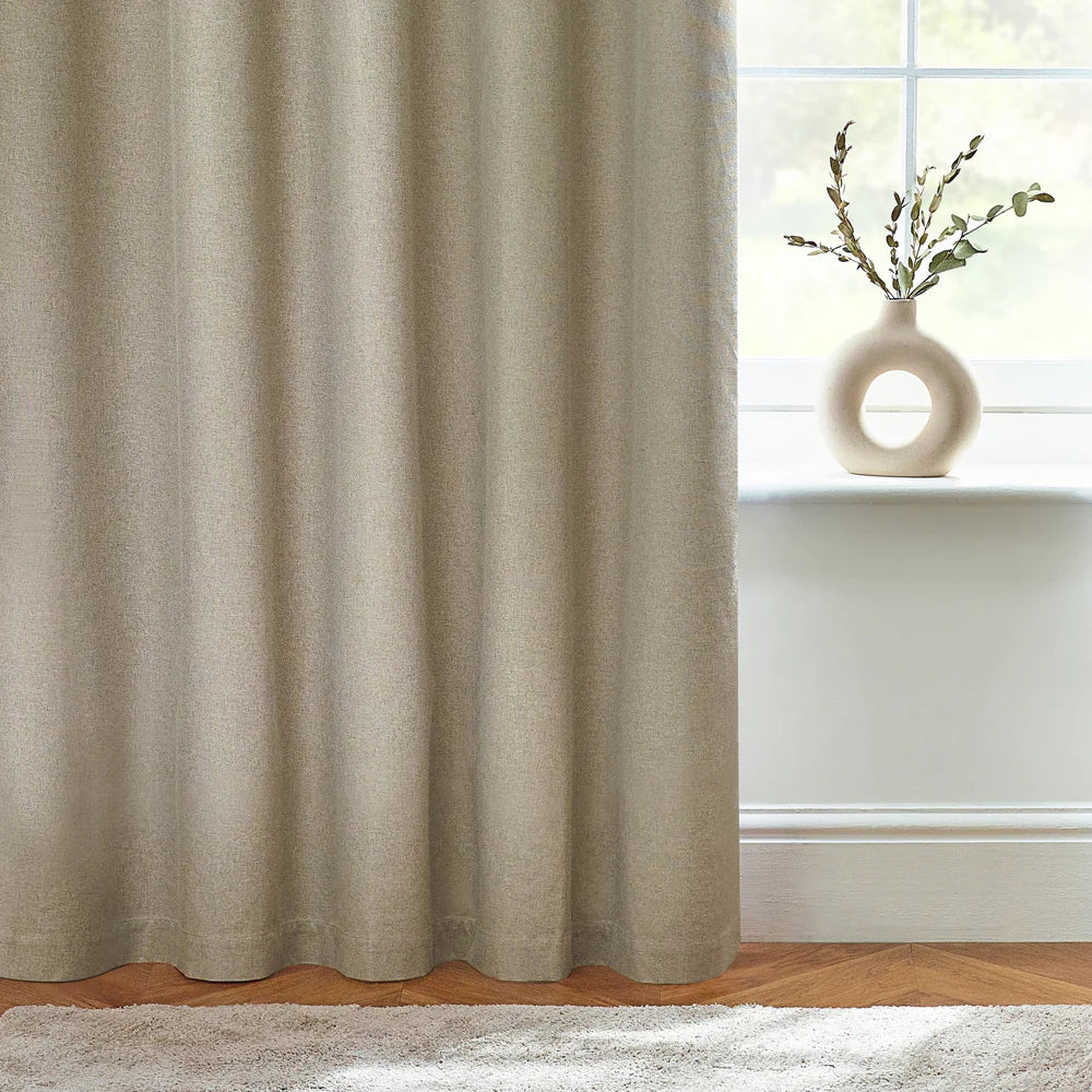 Dawn Textured Thermal Blackout Eyelet Curtains - Natural