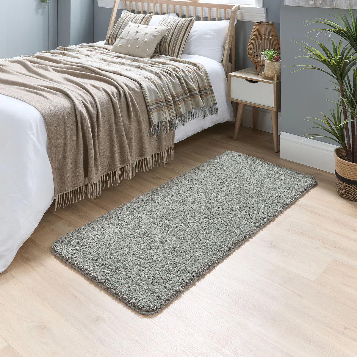 Tapis ultra épais, moelleux, antidérapant et résistant-Gris anthracite