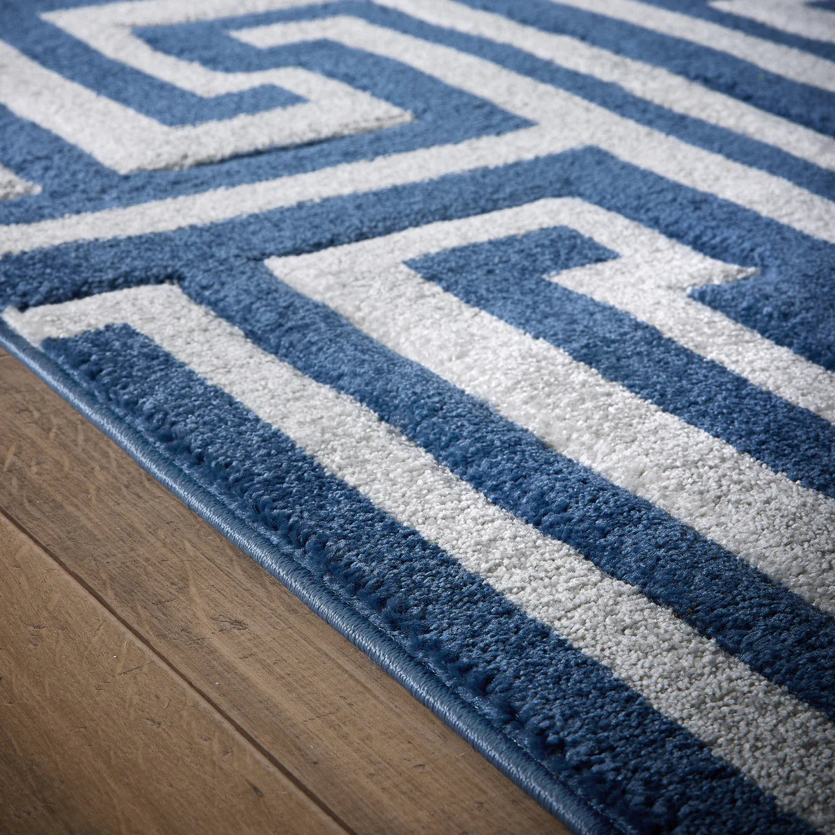 Tappeto Origins Greek Key - Blu navy/grigio