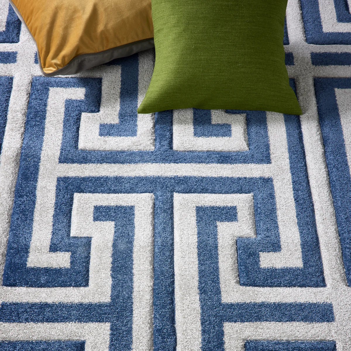 Tappeto Origins Greek Key - Blu navy/grigio