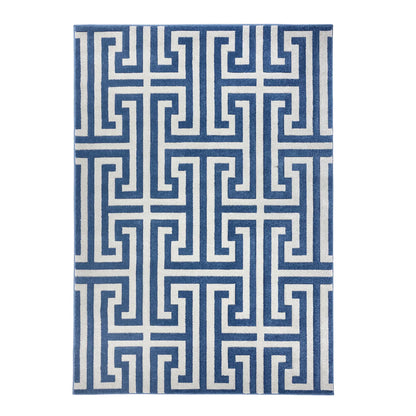 Tappeto Origins Greek Key - Blu navy/grigio