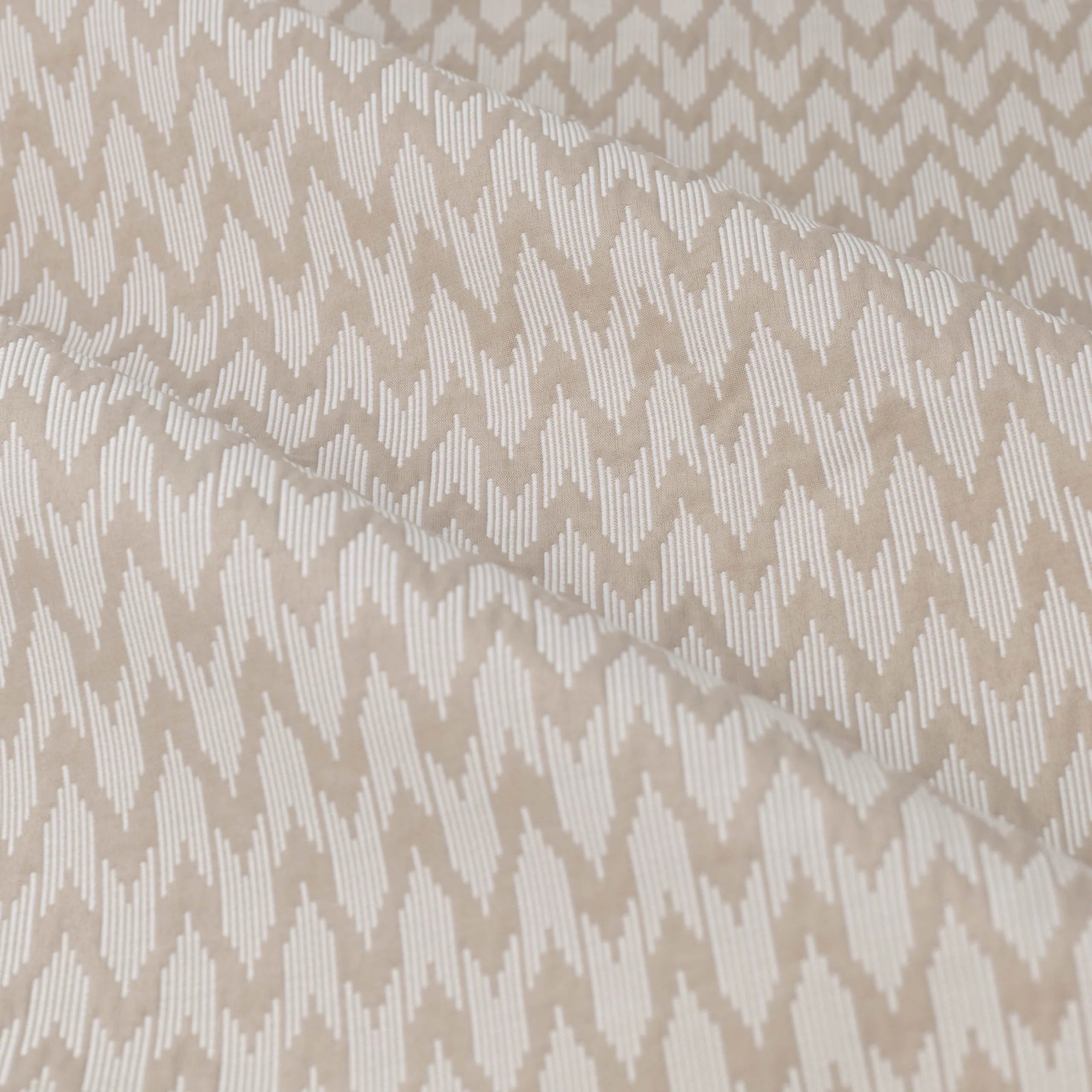 Hutton Jacquard Pencil Pleat Curtains - Linen