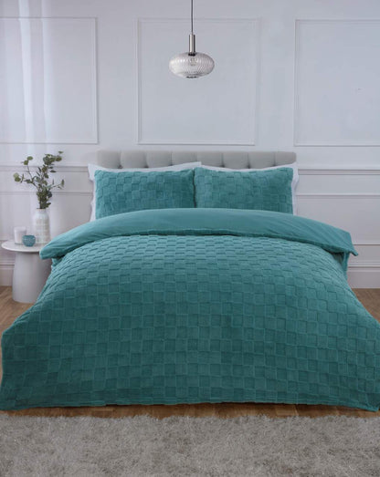 Luxury Check Teddy Duvet Set