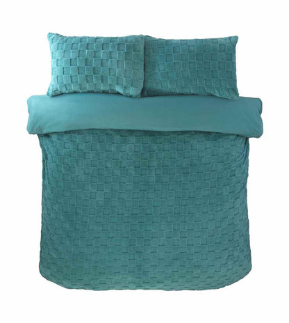 Luxury Check Teddy Duvet Set