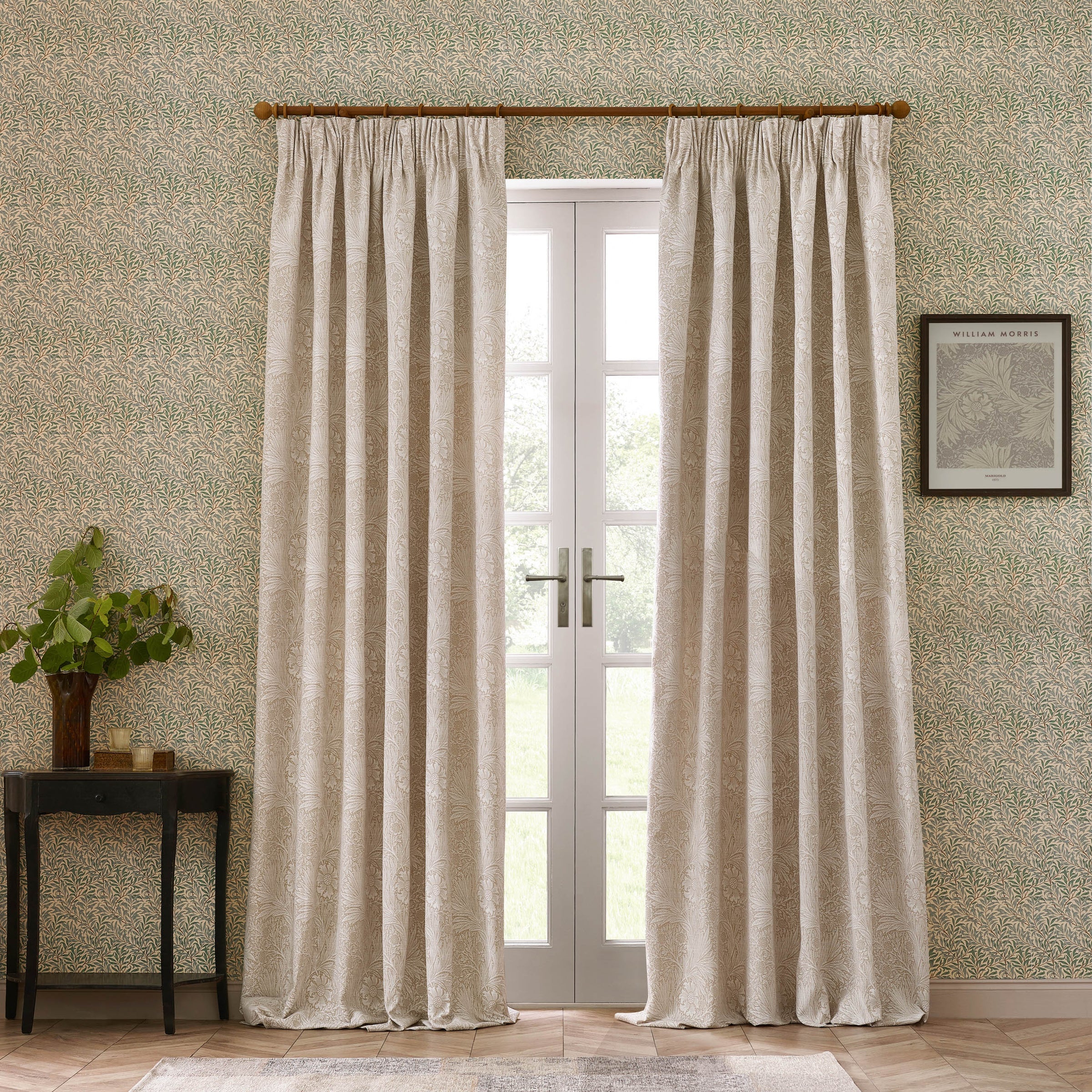 Tende a pieghe a matita in jacquard opaco Acorn Tonal - Salvia