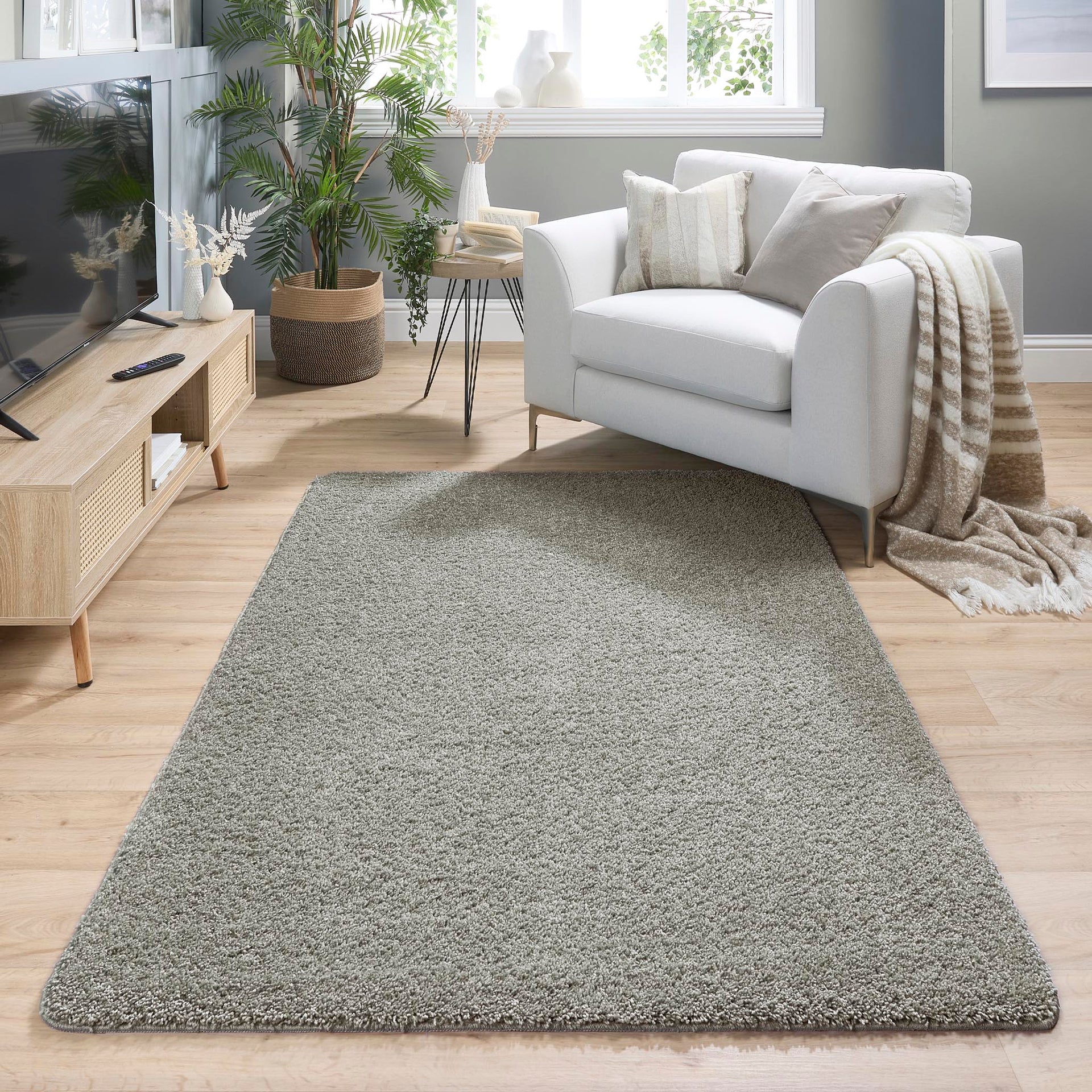Tapis ultra épais, moelleux, antidérapant et résistant-Gris anthracite