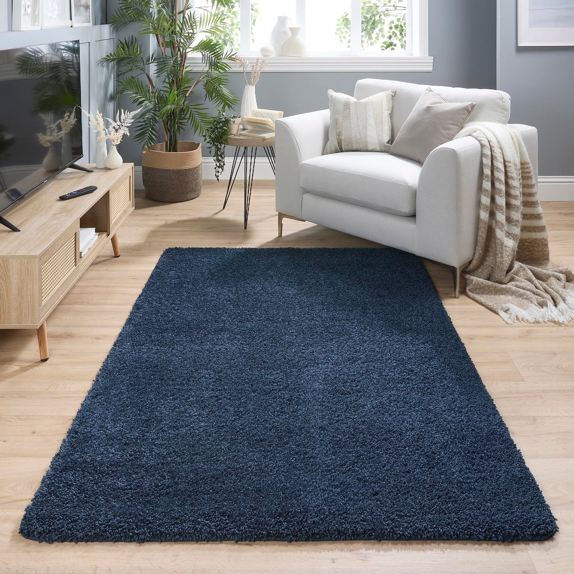 Tapis ultra épais, moelleux, antidérapant et résistant-Gris anthracite