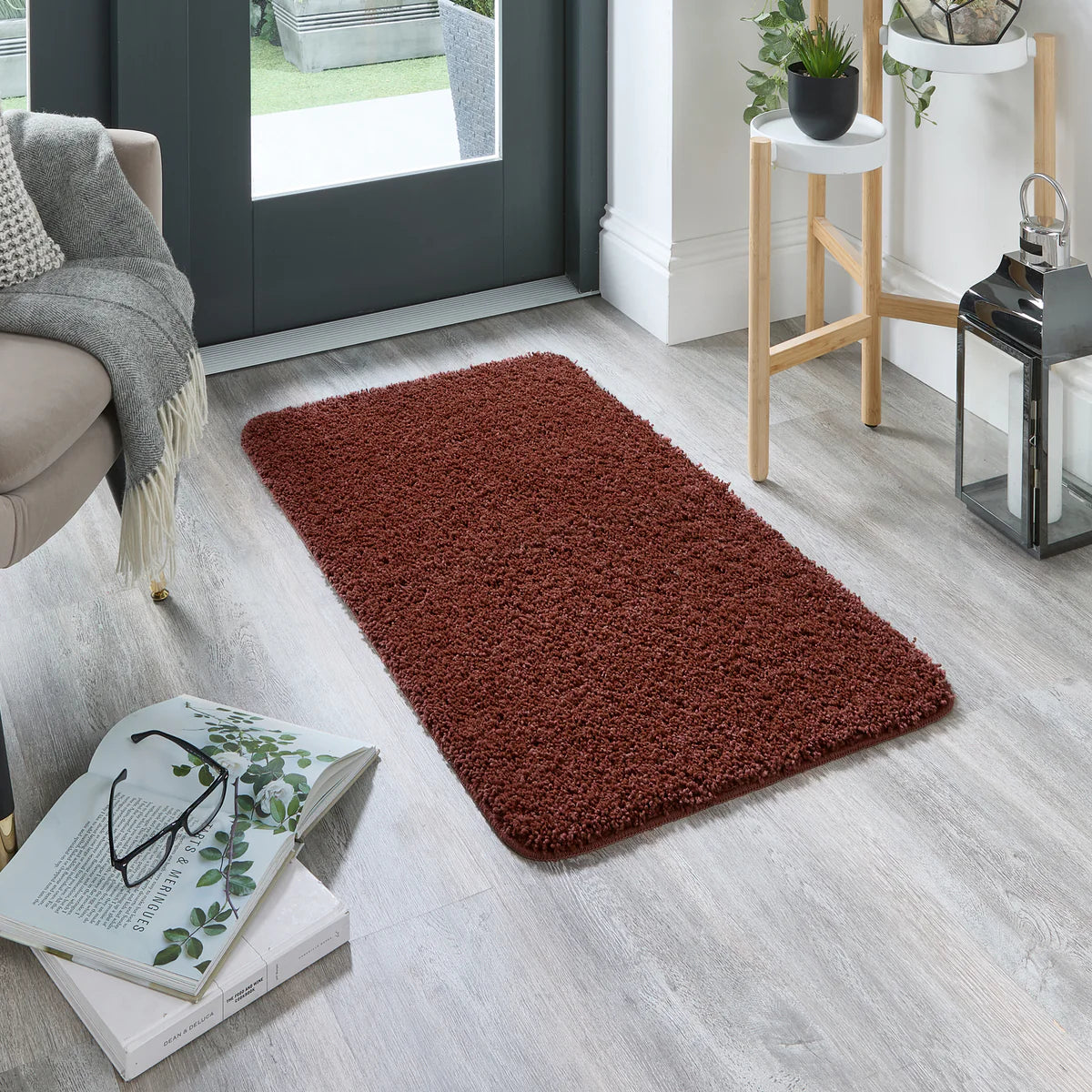 Tapis ultra épais, moelleux, antidérapant et résistant-Gris anthracite