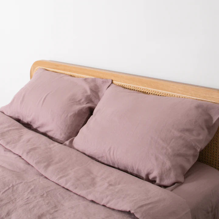 Blush Pink Pair Of 100% Linen Pillowcases