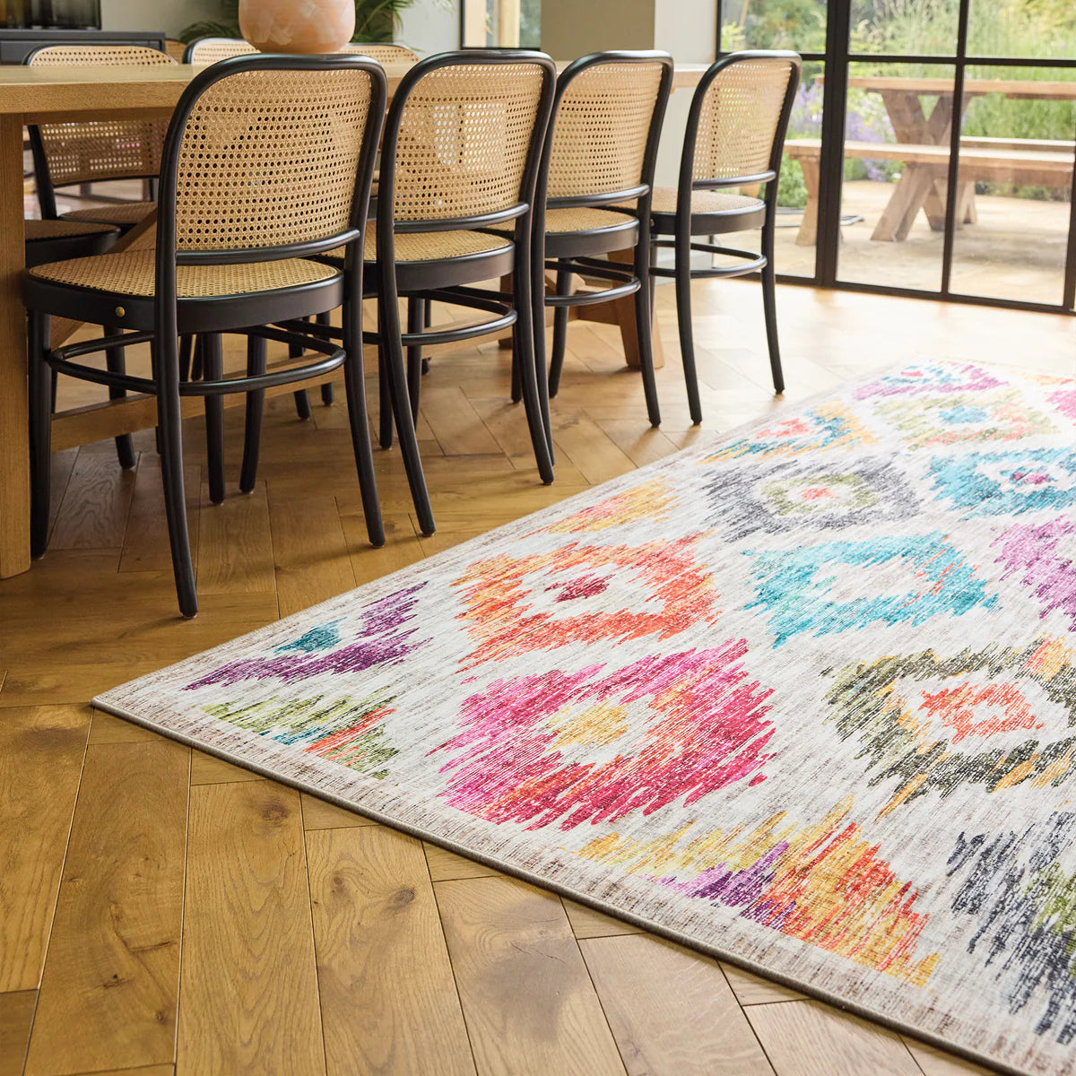 Tapis écologique lavable-Ikat peint