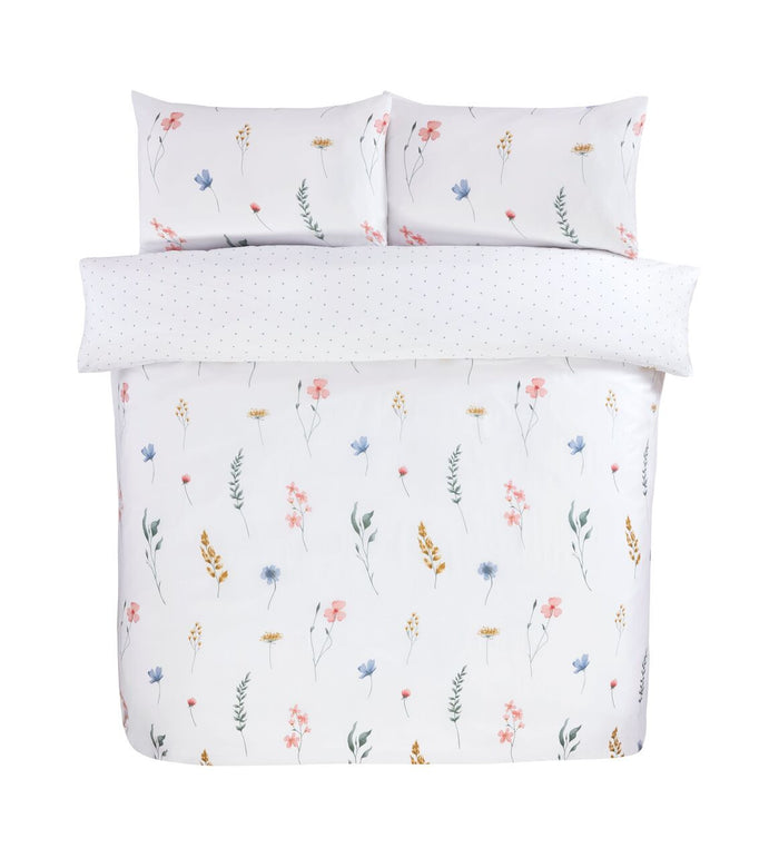 Set copripiumino con fiori pressati