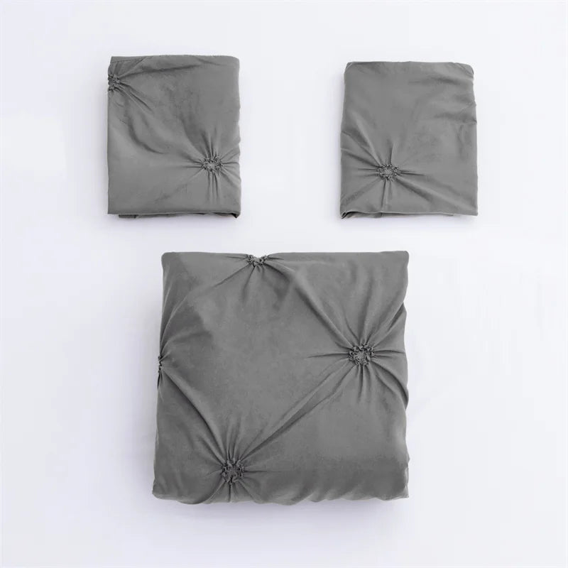 Diamond Pintuck Duvet Cover 3 Piece Bed Set