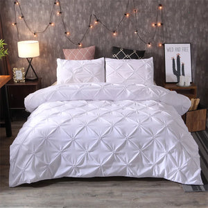 Diamond Pintuck Duvet Cover 3 Piece Bed Set