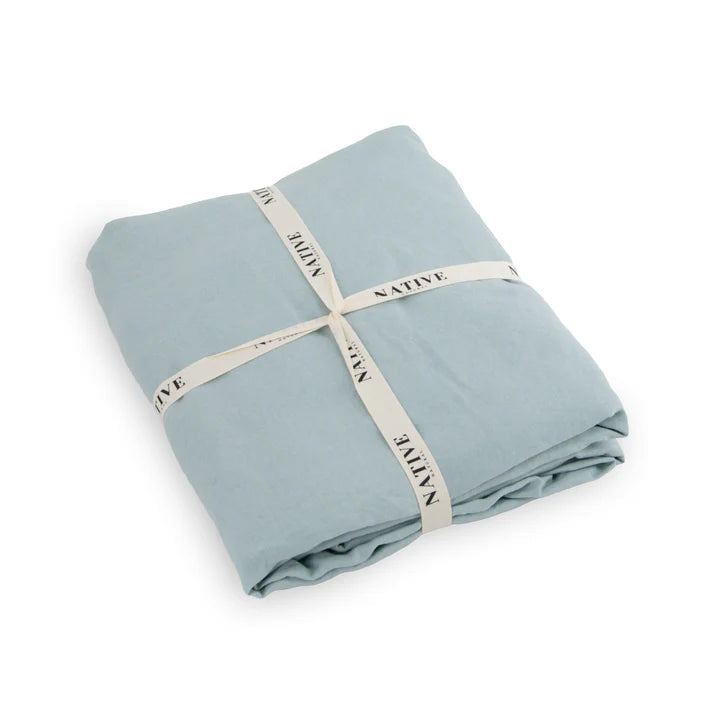 100% Natural Linen Duvet Cover - Light Blue