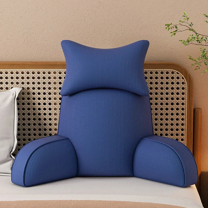 {CLEARANCE SALE} Dark Blue Backrest Pillow With Arms