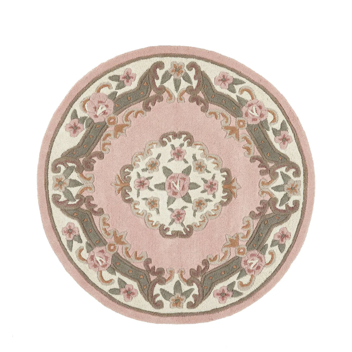 Vintage Motif - Pink Cushioned Wool Rug