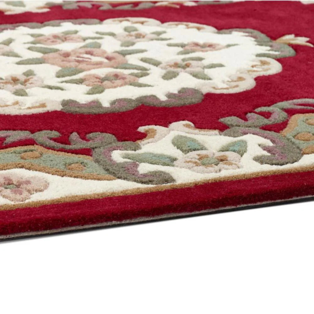 Vintage Motif - Red Cushioned Wool Rug