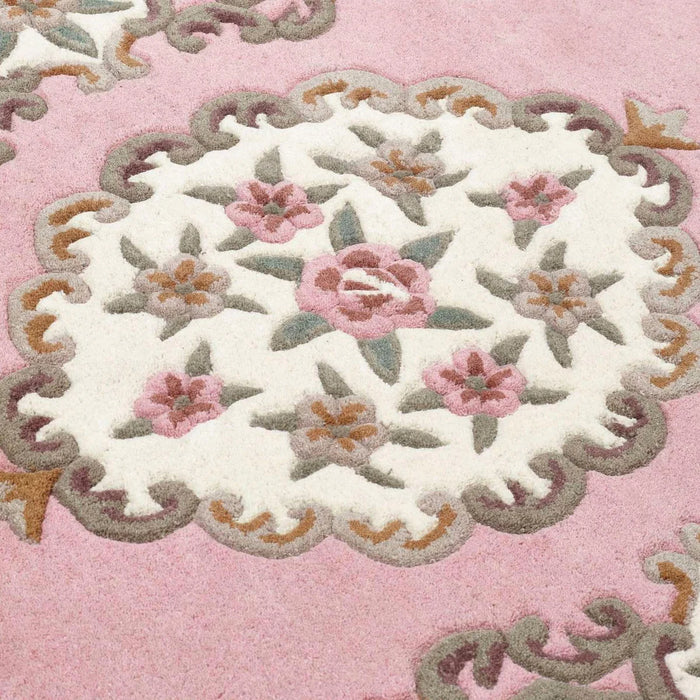 Vintage Motif - Pink Cushioned Wool Rug