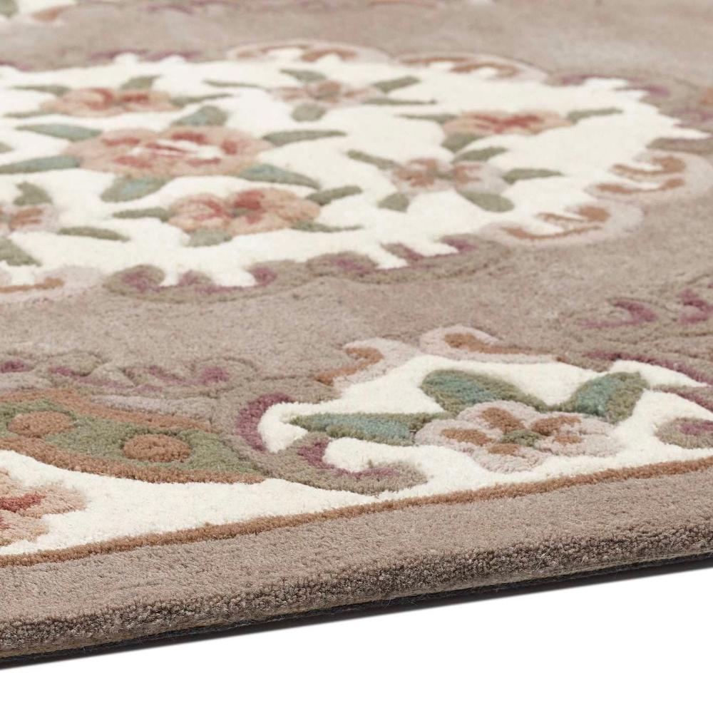 Vintage Motif - Beige Cushioned Wool Rug
