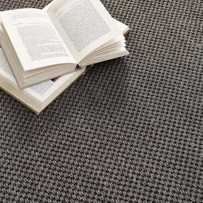 Tappeto Origins Sisal - Grigio scuro con bordo grigio