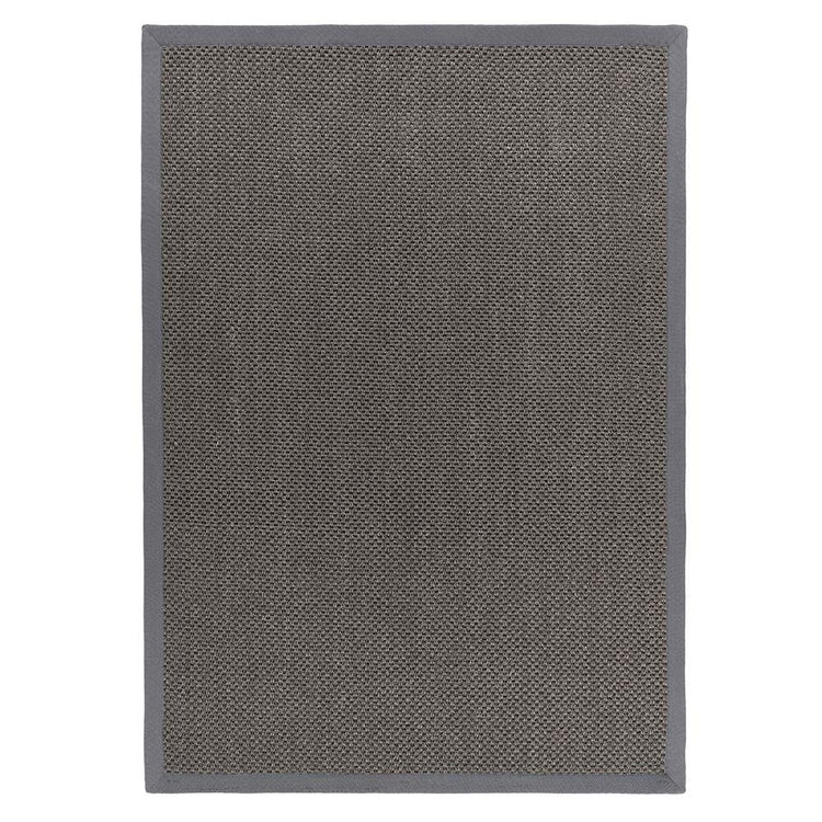 Tappeto Origins Sisal - Grigio scuro con bordo grigio