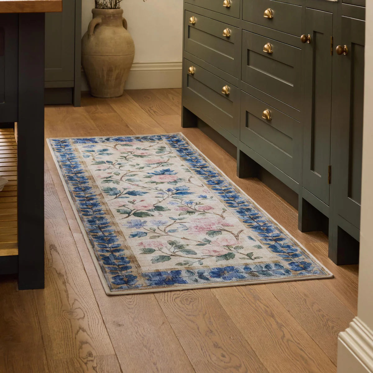 Eco-Washable Rug - Blue Rose