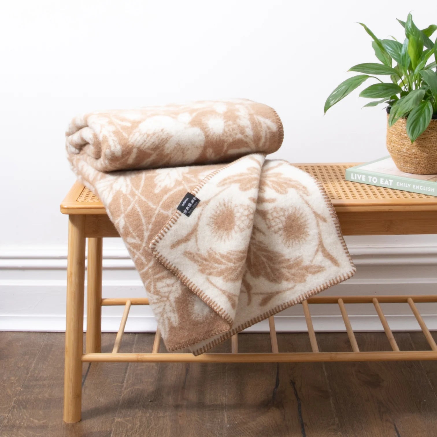 Beige Fine Nature Wool Blanket
