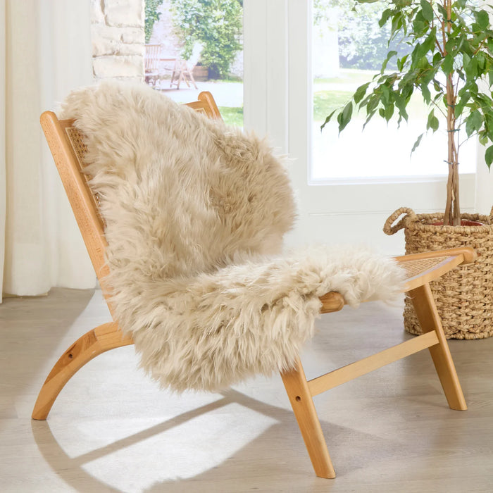 Tappeto in pelle di pecora neozelandese di lusso beige