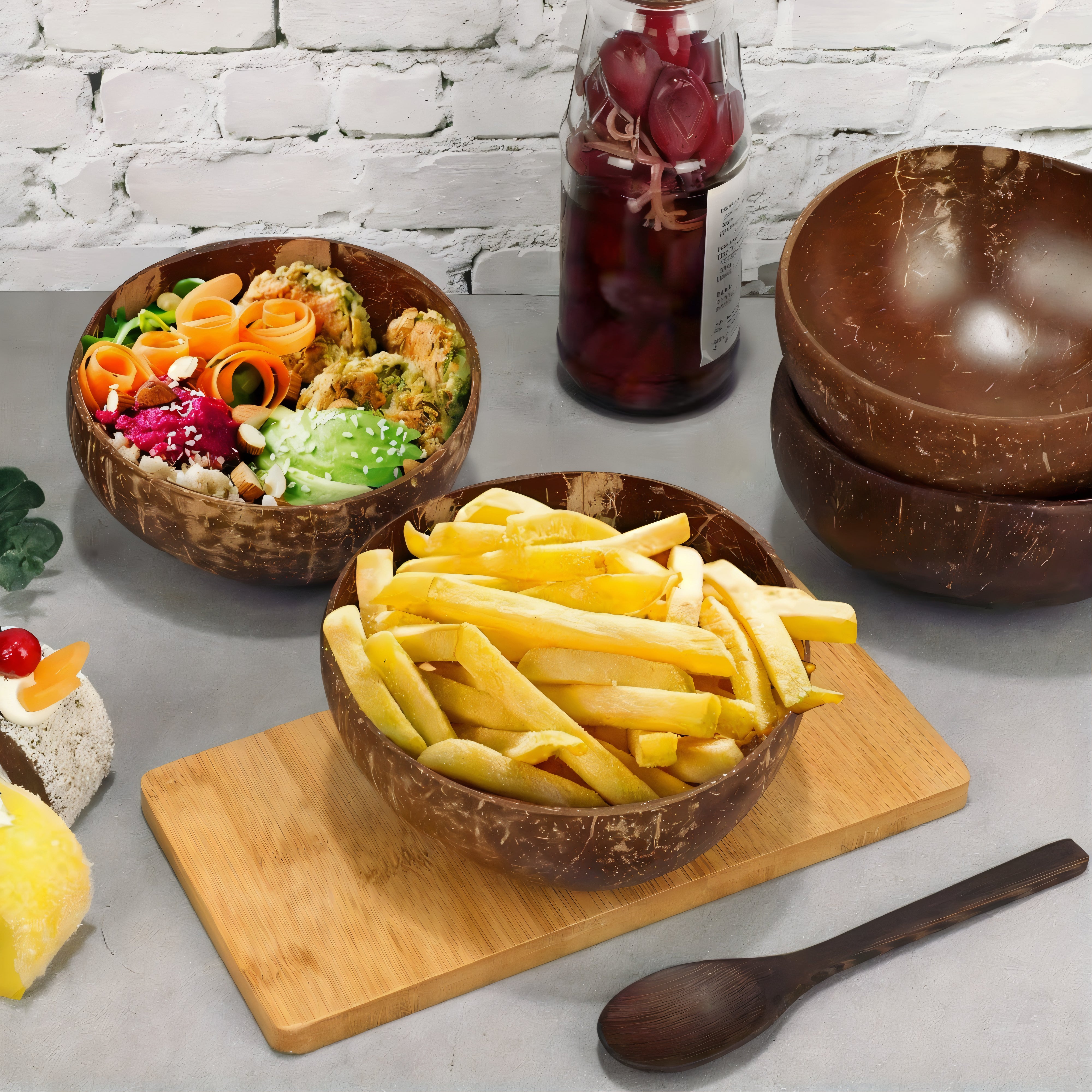 Handmade Wooden Coconut Bowls
