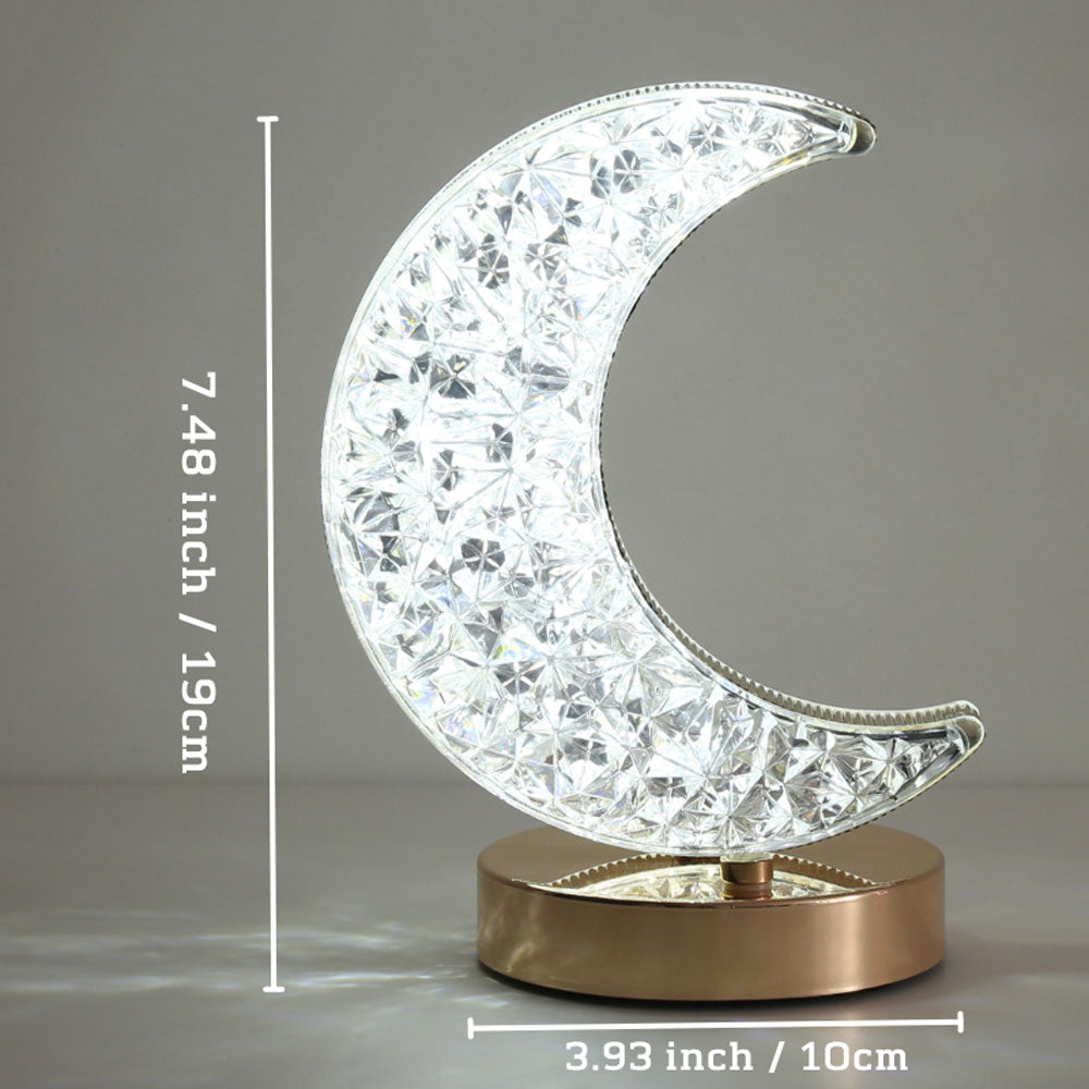 Crystal Crescent Moon Lamp