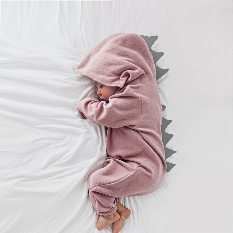 Hooded Dinosaur Baby Onesie