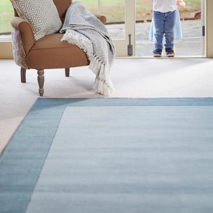 Origins Borders 100% Pure Wool Duck Egg Rug