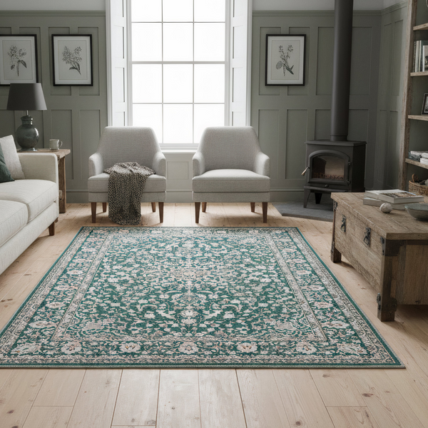 Emerald Motif - Washable Rug