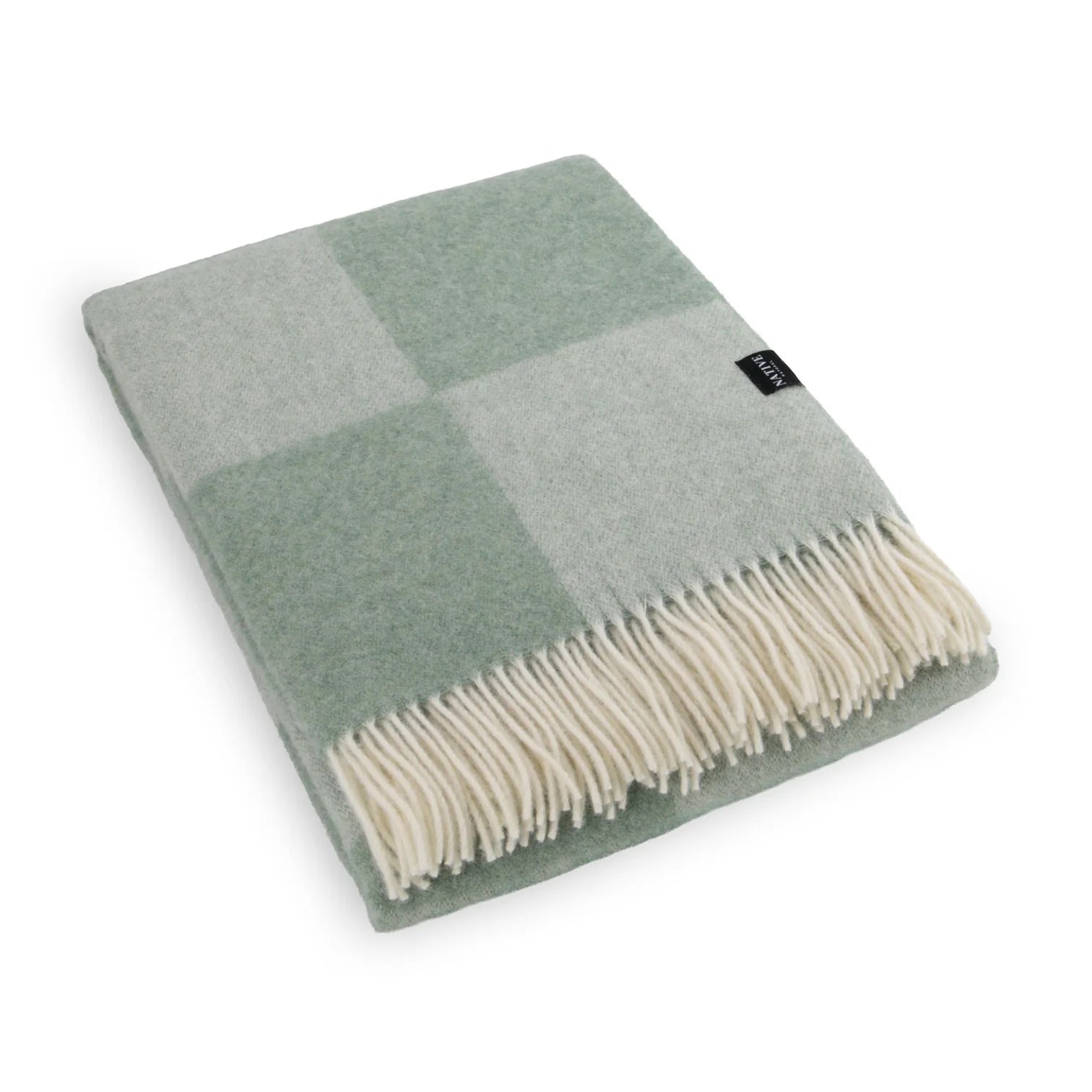 Coperta di lana fine a scacchiera verde