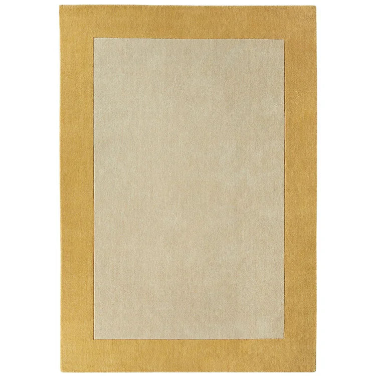 Tappeto Origins Borders 100% pura lana color ocra