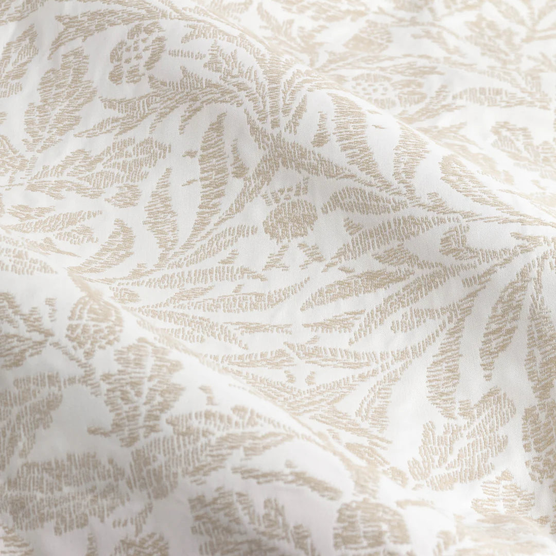 Acorn Tonal Matt Jacquard Pencil Pleat Curtains - Ivory