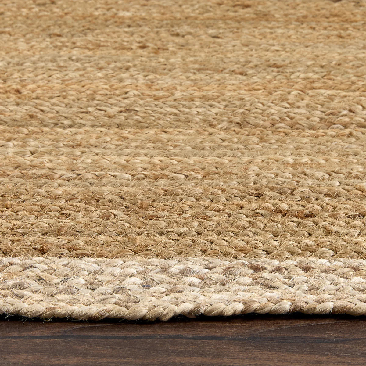 Tapis en jute Origins-Naturel-Avec bordure blanche