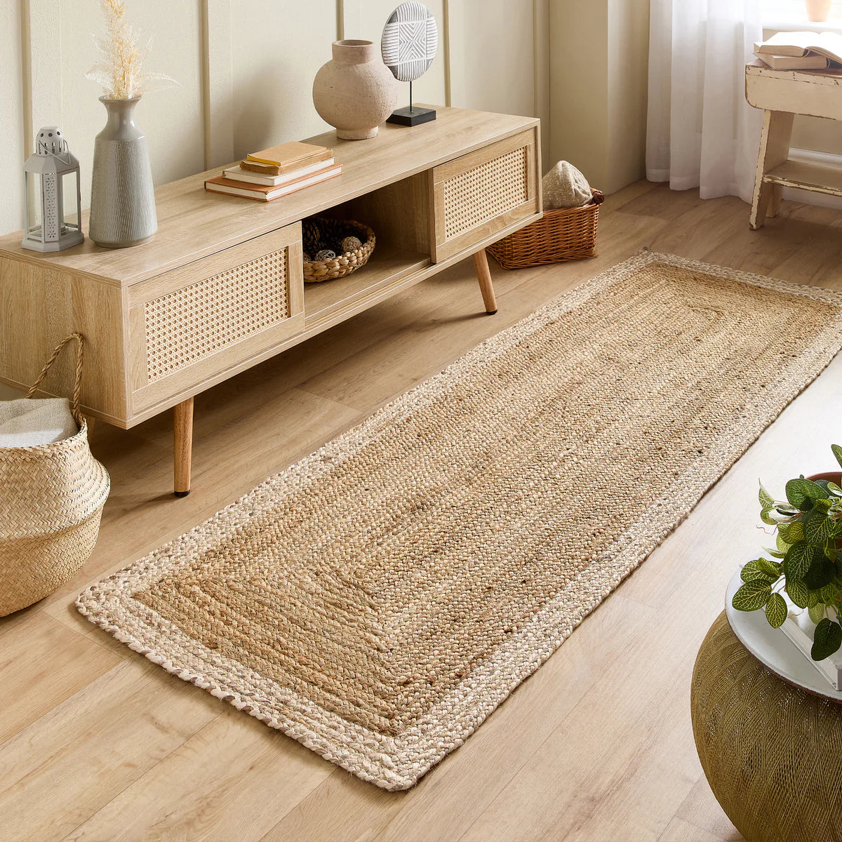 Origins Jute Rug - Natural - With White Border