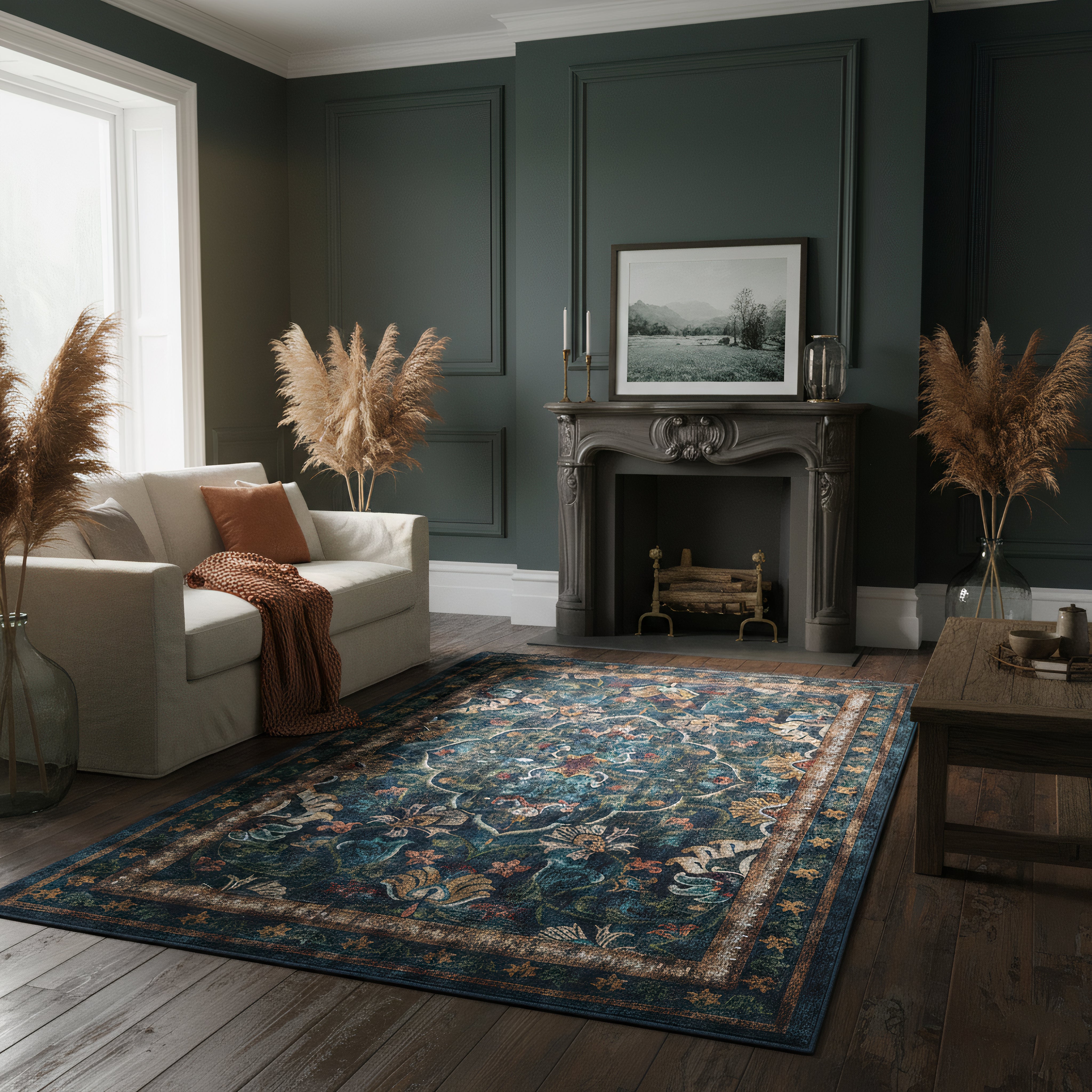 Eco-Washable Rug - Midnight Paisley