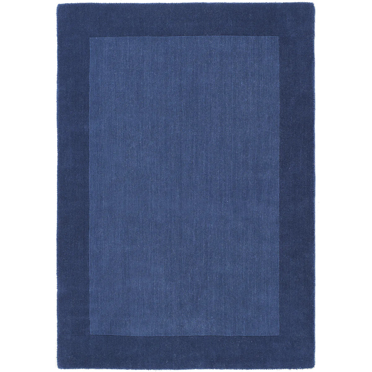 Tappeto Origins Borders 100% pura lana blu navy