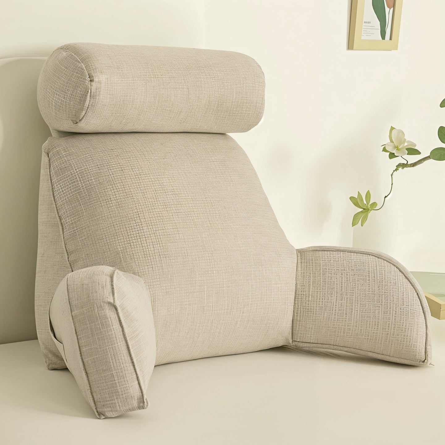 {CLEARANCE SALE} Deluxe Backrest Pillow With Arms & Adjustable Headrest