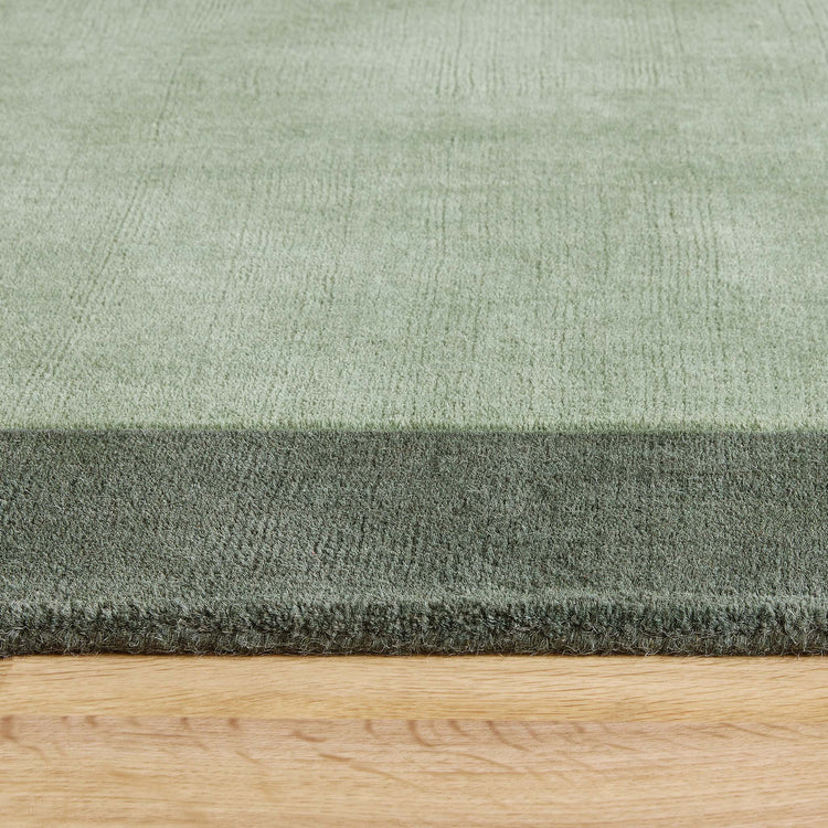 Tappeto Origins Borders 100% pura lana verde salvia