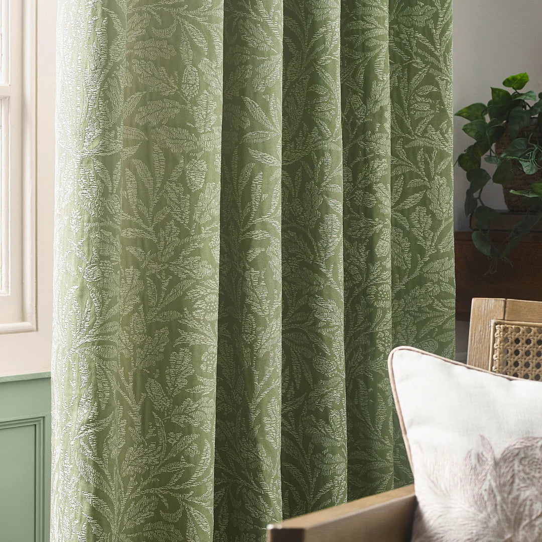 Tende a pieghe a matita in jacquard opaco Acorn Tonal - Salvia