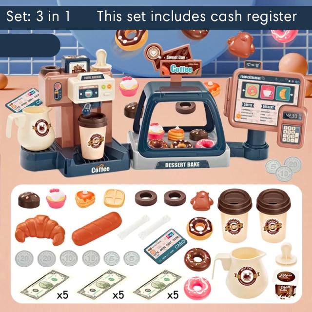 Speelgoedset voor koffie en bakkerij voor kinderen