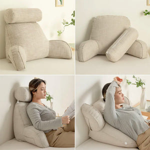 Deluxe Backrest Pillow Armchair Pillow Sit Up Pillow With Arms Backrest Pillow With Adjustable Headrest And Side Pocket Little Jax