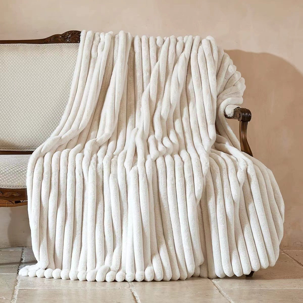 Nordic Luxury Calming Throw Blanket - Lounger Wool Blanket - Knit ...