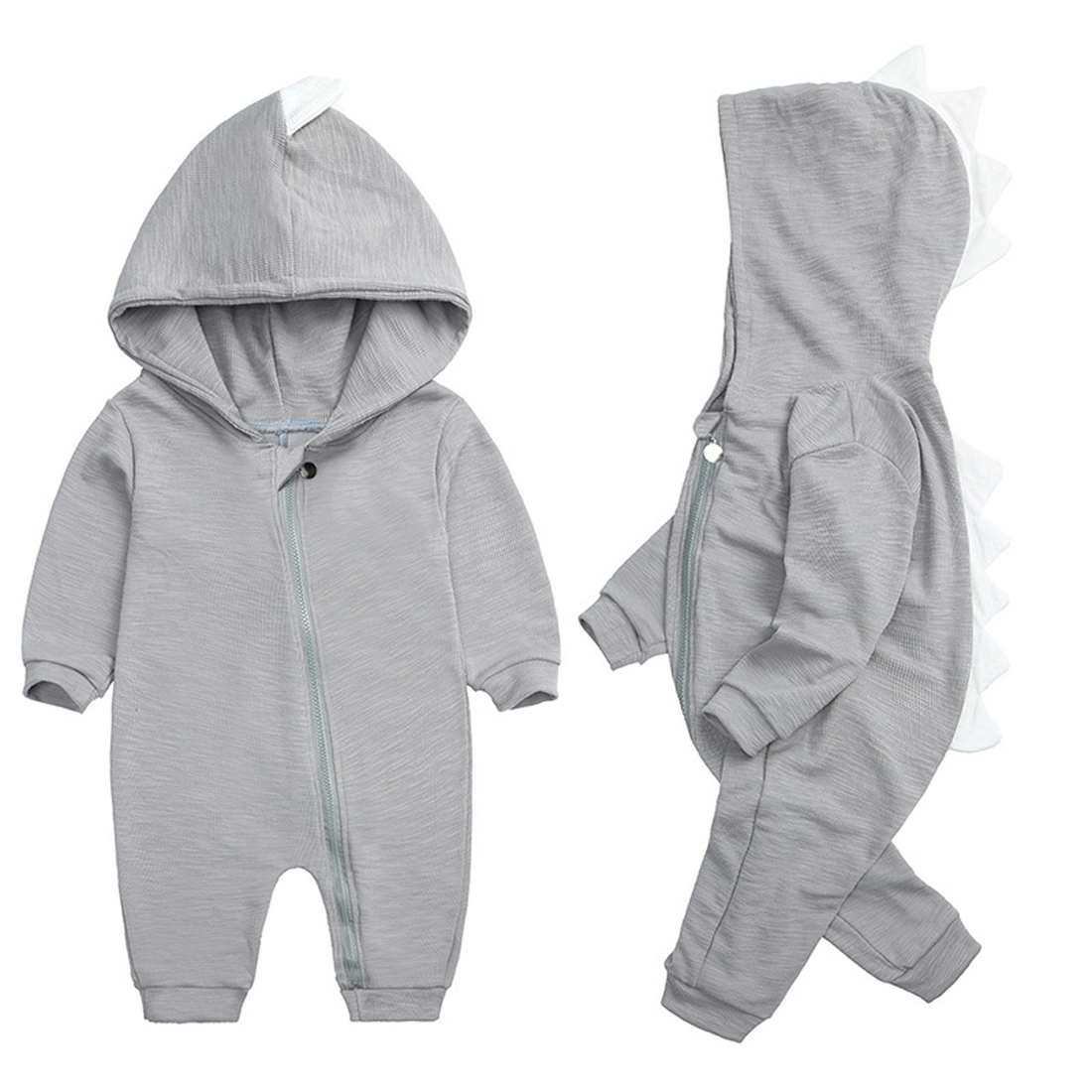 Dinosaurus baby onesie met capuchon