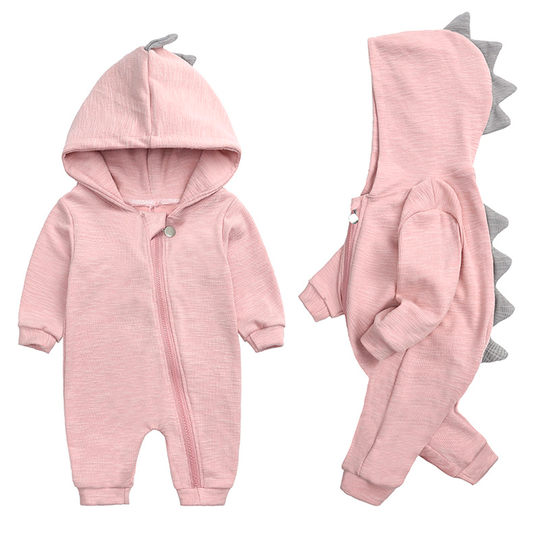 Dinosaurus baby onesie met capuchon