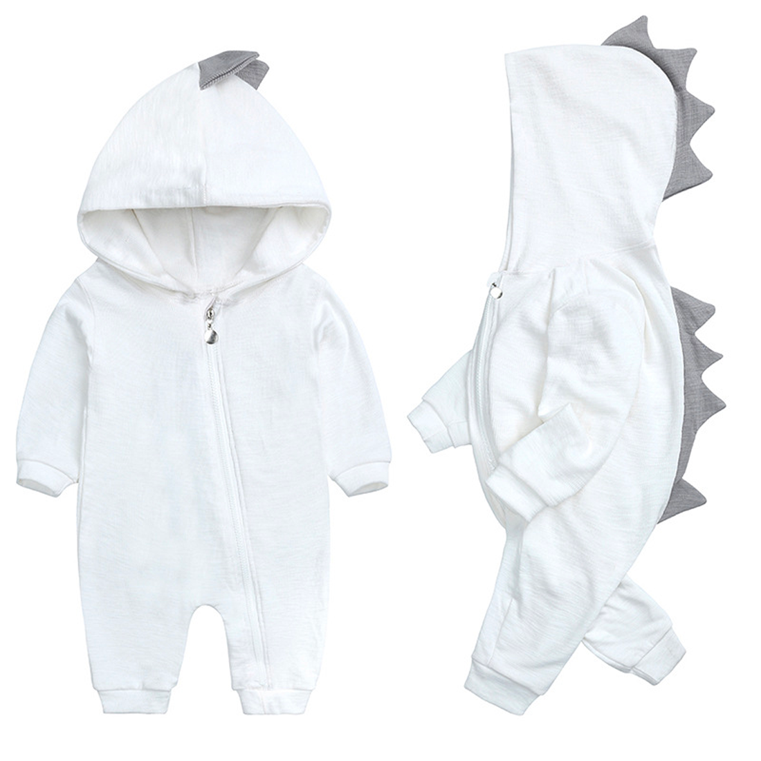 Dinosaurus baby onesie met capuchon