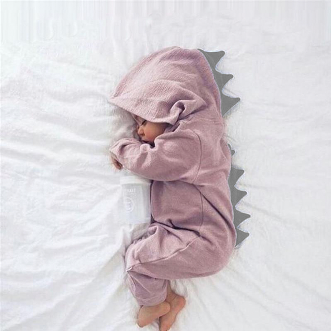 Dino hooded onesie baby sales
